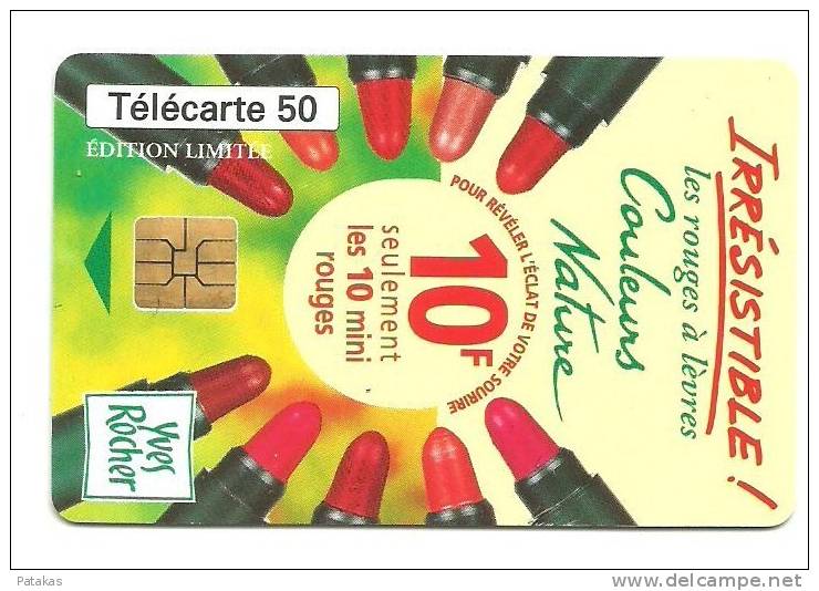 Télécarte 50 Yves Rocher Les Rouges à Lèvres - 1996