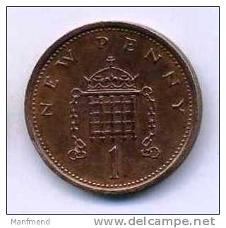 Great Britain - 1973 - KM 915 - 1 New Penny - XF - Look Scans - 1 Penny & 1 New Penny