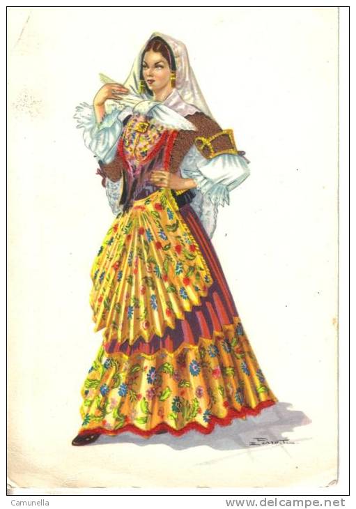 Cartolina Folklore-sardegna - Costumes