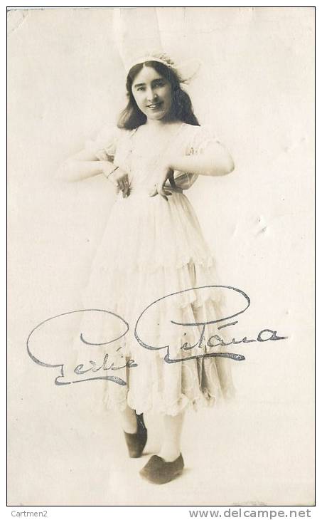 CARTE PHOTO : AUTOGRAPGE DEDICACE GERLIE GITANA ? ARTISTE THEATRE SPECTACLE ? - Artiesten