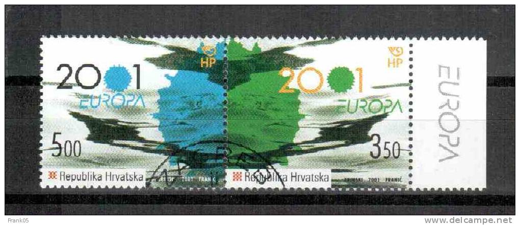 Kroatien / Croatia / Croatie 2001 Paar/pair EUROPA Gestempelt/used - 2001