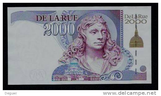 Test Note "De La Rue - WREN Gold 2000" Testnote, Intaglio, Eins. Druck, RRR, UNC - Altri & Non Classificati