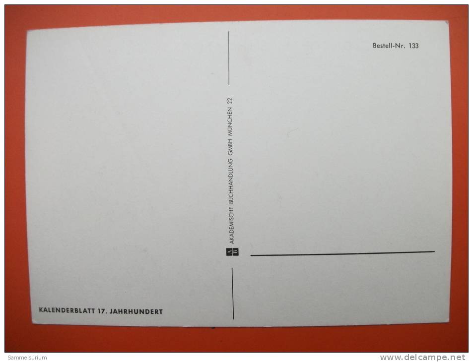 (1/4/90) AK Motiv: Kalenderblatt Aus Dem 17. Jahrhundert - Sterrenkunde