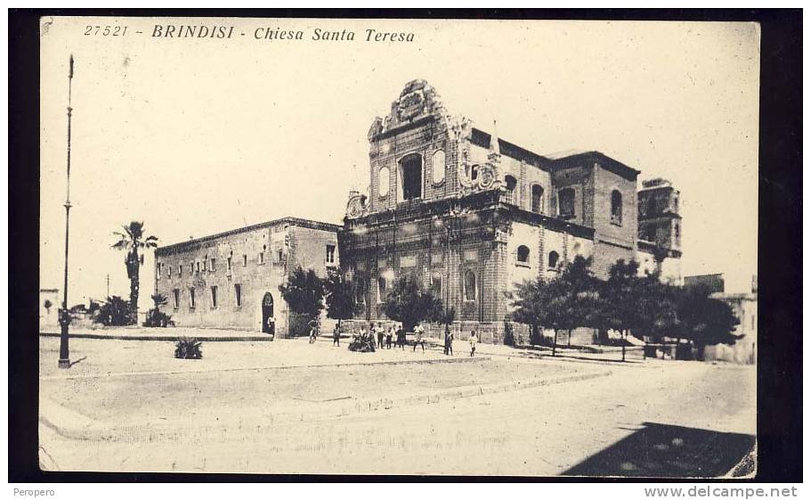 BRINDISI    Chiesa Santa Teresa          Cartolina   1933 - Brindisi