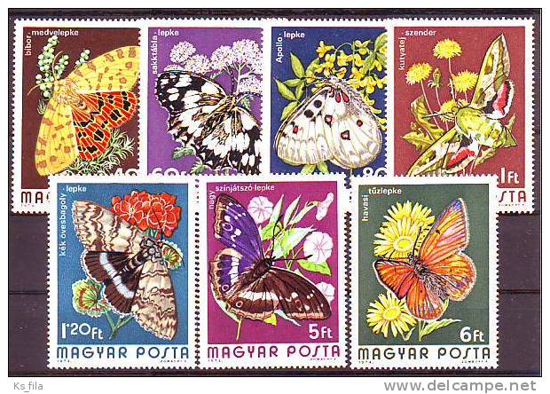 HUNGARY - 1974. Butterflies And Moths - MNH - Nuevos