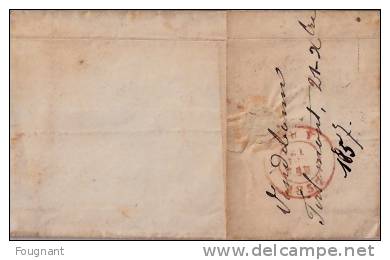 BELGIQUE :  1857:N°6 Sur Lettre De TIRLEMONT à HUY.Tirlemont Double Cercle En Rouge.verso:HUY. - 1851-1857 Médaillons (6/8)