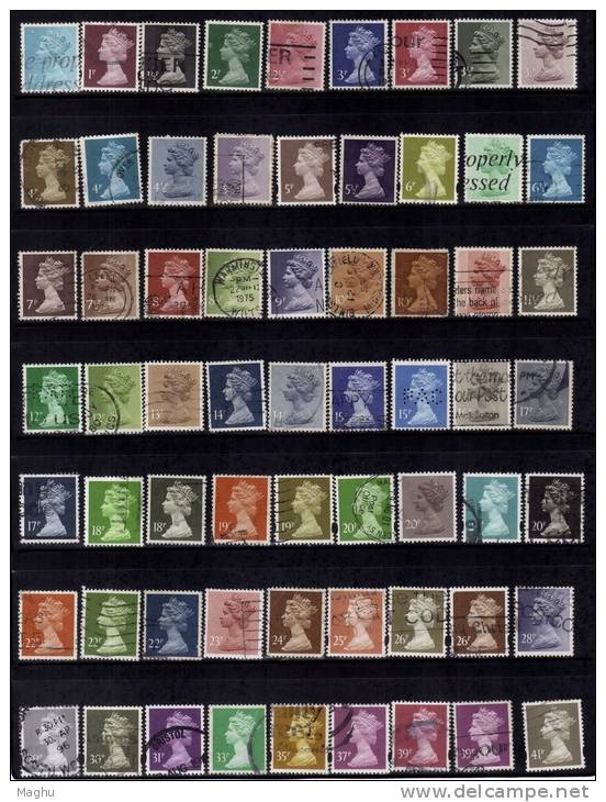 Great Britain Used MACHINS Collection, (2 Scans) 76 Diff., Simplified. - Collections