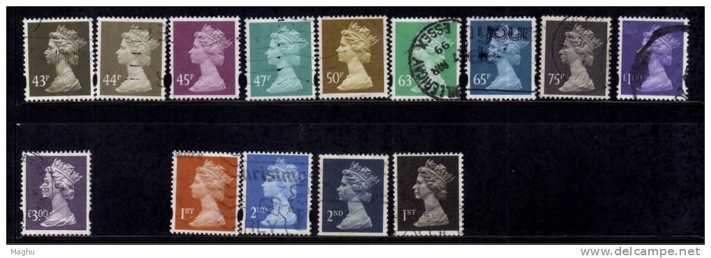 Great Britain Used MACHINS Collection, (2 Scans) 76 Diff., Simplified. - Collections