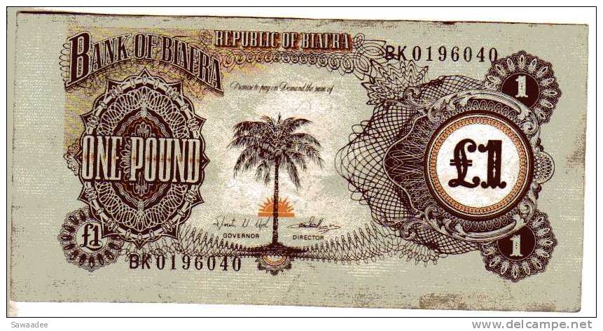 BILLET BIAFRA - P.5 - 1 POUND - 1968/69 - PALMIER - ARMOIRIE - Other - Africa