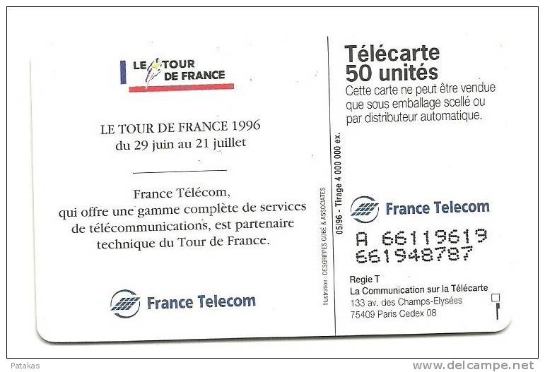 Télécarte 50 Le Tour De France 96 Du 29 Juin Au 21 Juillet - 1996