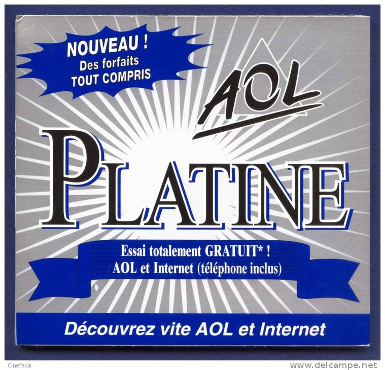 AOL 5.0 Platine. Pochette Triptyque, Carton Et Plastique. - Kits De Connexion Internet