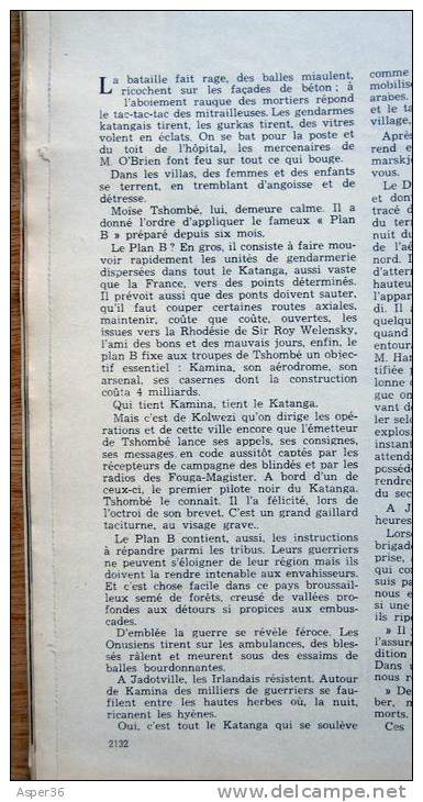 Magazine Avec Article "Congo, La Faillite Des Casques Bleus Au Katanga" 1961 - Collections