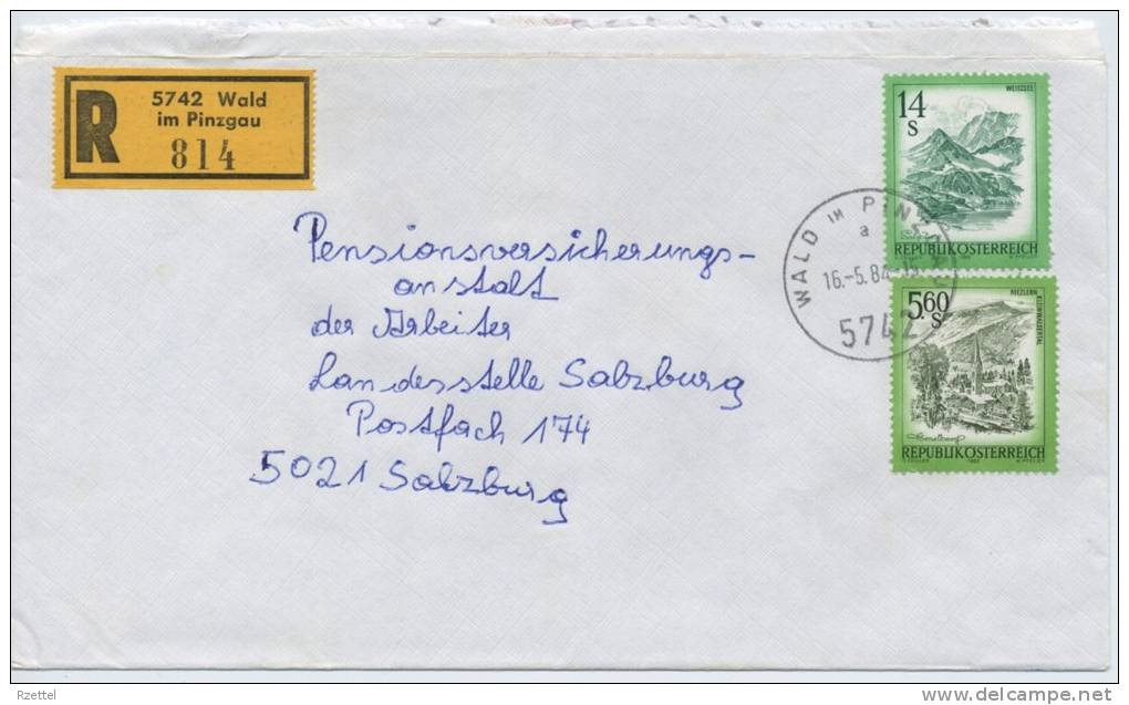 Einschreibe-Brief Reco Wald Im Pinzgau-Salzburg MiFr 1984 - Brieven En Documenten