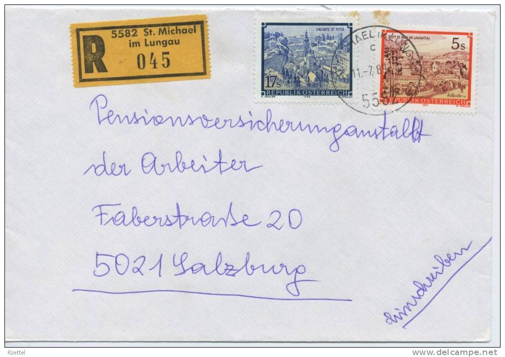 Einschreibe-Brief Reco St. Michael Im Lungau-Salzburg MiFr 1989 - Lettres & Documents
