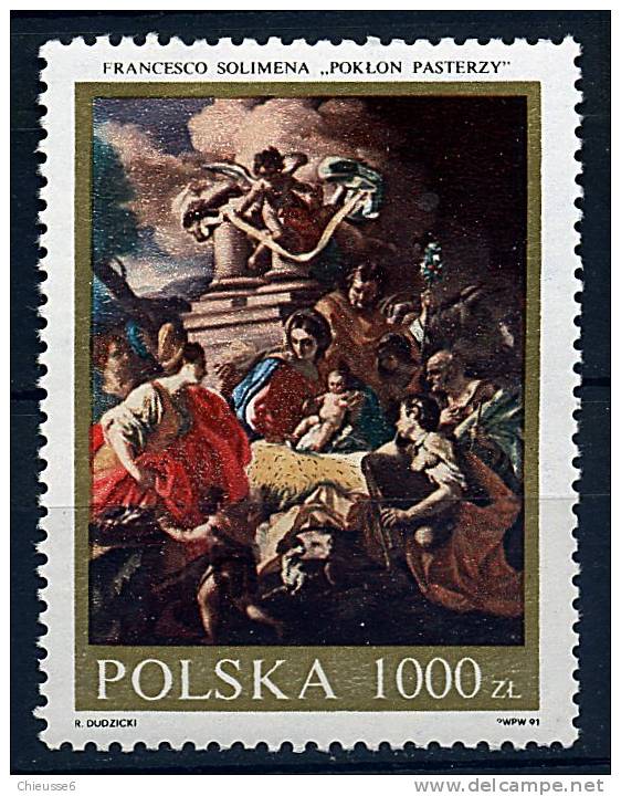 S	Pologne ** N° 3152 - Noël. Tableau De F. Solimena - Nuevos
