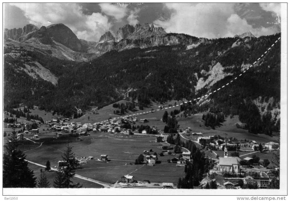 Bellissima Cartolina  Anni  60 "  Vigo Di Fassa M.1400 (Dolomiti- Trentino) Panorama Con La Funivia Di Ciampadìé "m.2002 - Trento