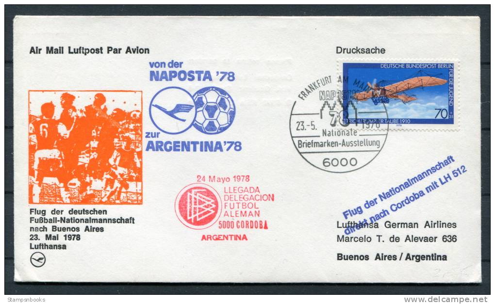 1978 Germany Lufthansa Argentina World Cup Football Flight Cover - 1978 – Argentina