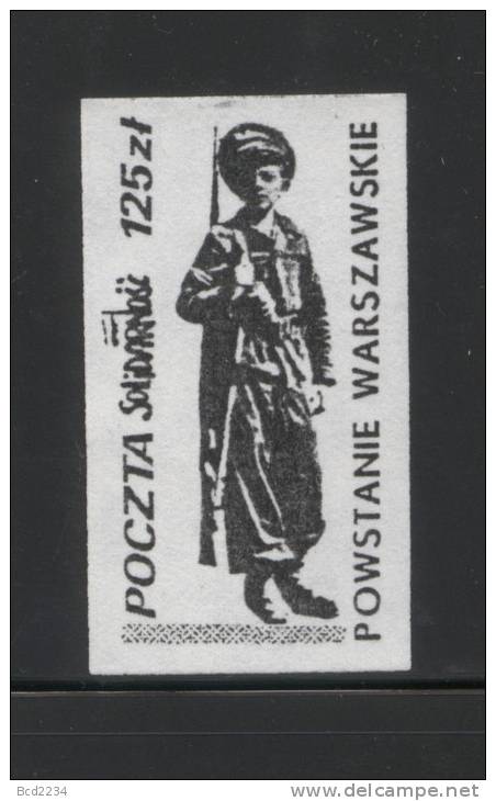 POLAND SOLIDARNOSC SOLIDARITY WW2 WARSAW UPRISING AGAINST NAZI GERMANY CHILD SOLDIER (SOLID 0668/0929) - Etichette Di Fantasia