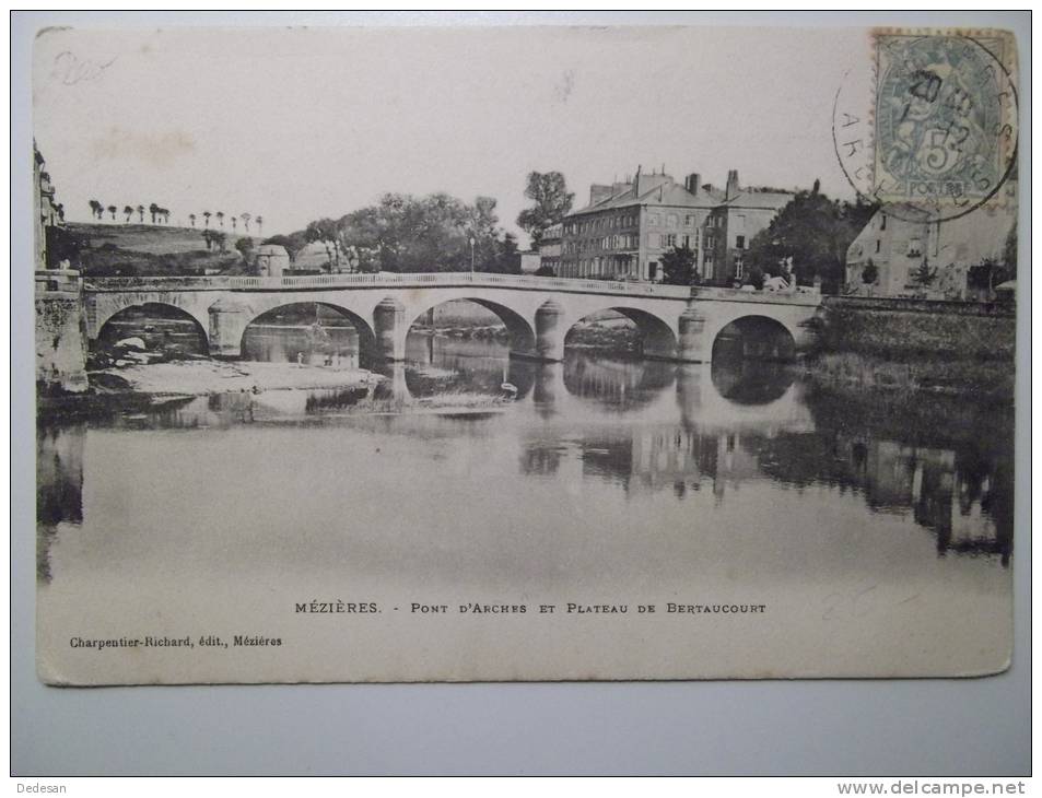 Cpa Mezieres Le Pont D´arches Et Plateau De Bertaucourt - NO23 - Charleville