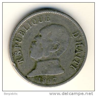 1907 Haiti 20 Centimes Coin In Very Good Condition - Haiti