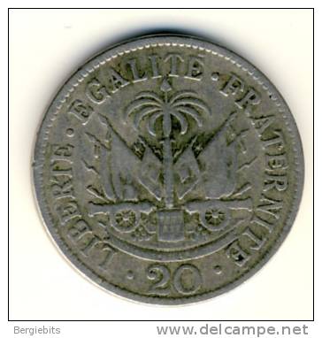 1907 Haiti 20 Centimes Coin In Very Good Condition - Haïti