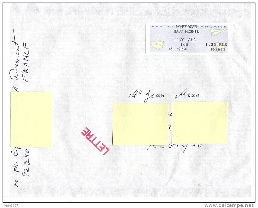 4 Enveloppes Avec Vignette D'affranchissement France - 2000 « Avions En Papier »