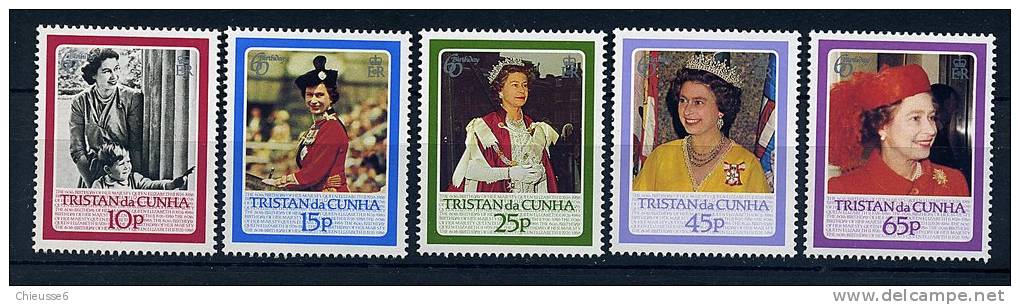 S	Tristan Da Cunha ** N° 384 à 388 - 60e Ann. D'Elizabeth II - Tristan Da Cunha