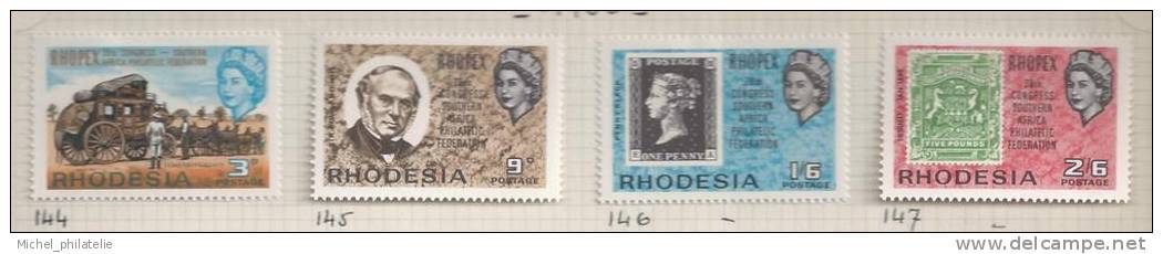 ⭐ Colonie Anglaise - Rhodésie Du Sud - YT N° 144 à 147 * - Neuf Avec Charnière ⭐ - Südrhodesien (...-1964)