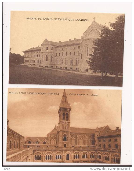 ( 81 ) DOURGNE ABBAYE DE SAINTE SCHOLASTIQUE Lot De 2 Cartes - Dourgne