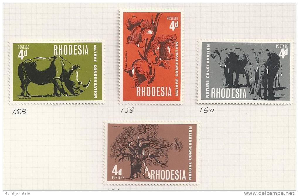 ⭐ Colonie Anglaise - Rhodesie - YT N° 158 à 161 * - Neuf Avec Charnière ⭐ - Autres & Non Classés
