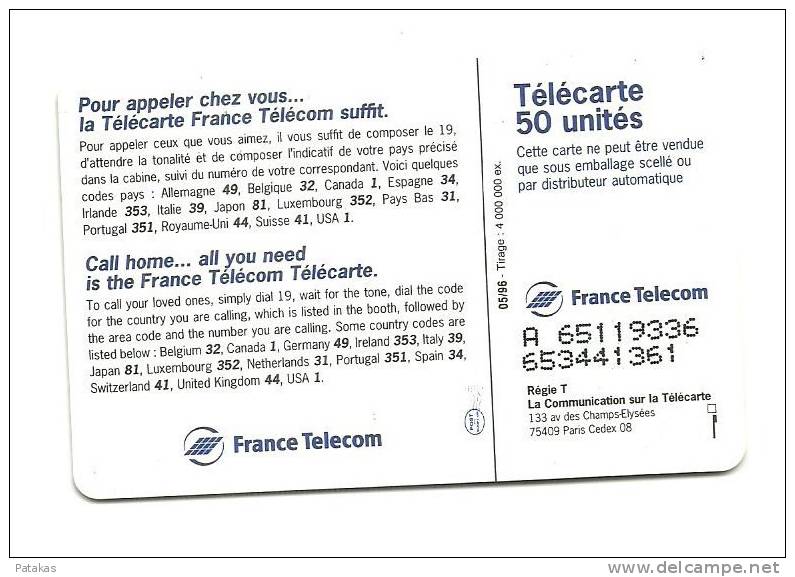 Télécarte 50 France Télecom TELECARTE - 1996