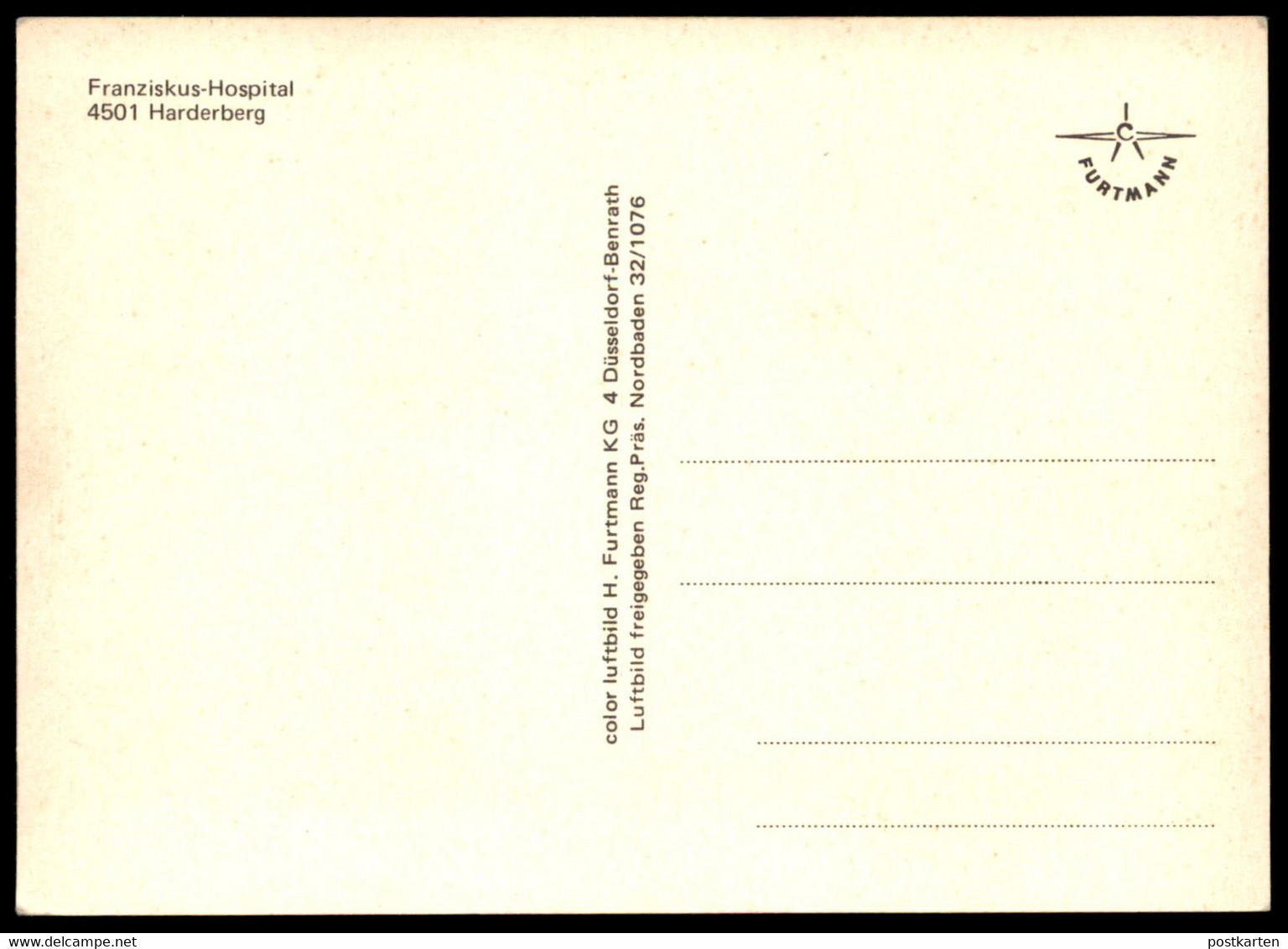 ÄLTERE POSTKARTE FRANZISKUS-HOSPITAL HARDERBERG GEORGSMARIENHÜTTE Bei Osnabrück Krankenhaus Hospital Cpa AK - Georgsmarienhütte