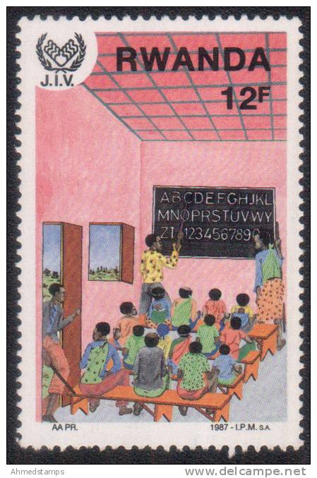 REPUBLIQUE RWANDA RWANDAISE 1987 MNH EDUCATION SCHOOL TECHING STUDENT BOARD - Unused Stamps