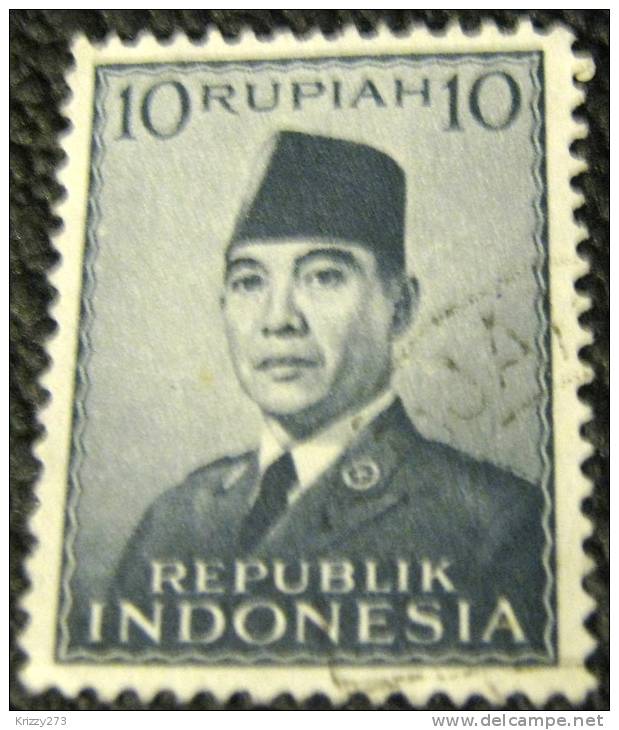 Indonesia 1951 President Sukarno 10r - Used - Indonesië