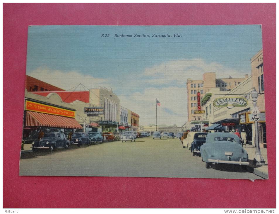 Sarasota Fl  Business Section  Store Fronts Old Auto Linen === Ref 717 - Daytona