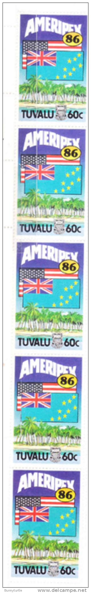 Tuvalu 1986 Ameripex Flag Strip Of 5 MNH - Tuvalu