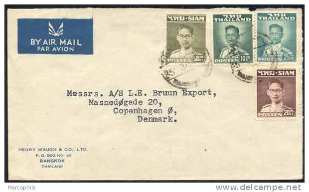 SIAM - THAILANDE / LETTRE AVION  MIXTE POUR LE DANEMARK (ref 3549) - Siam