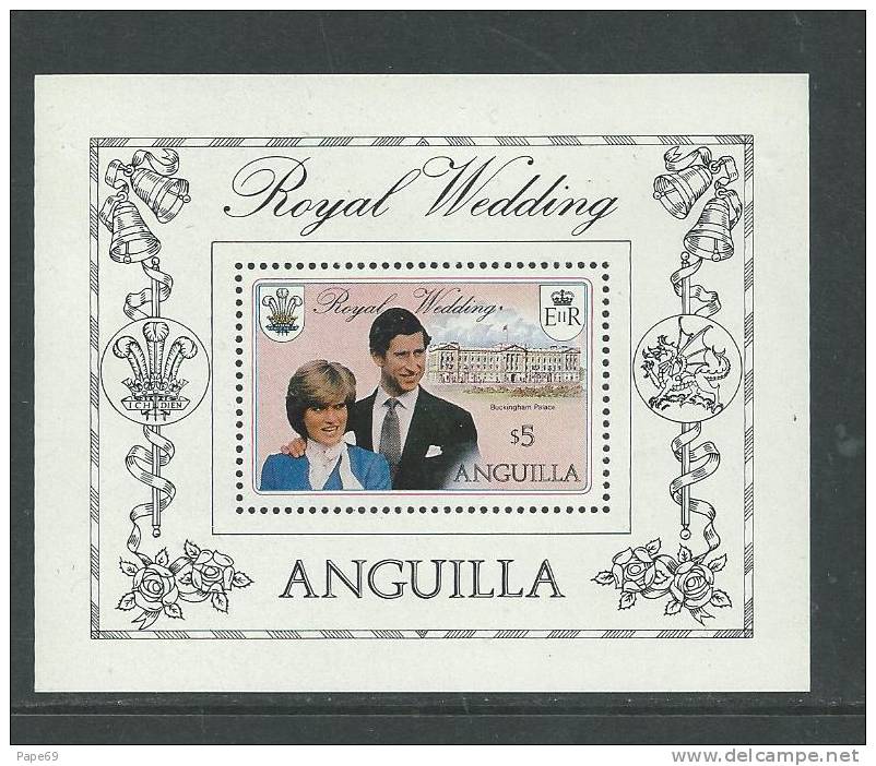 Anguilla BF N° 38  XX Mariage Royal Du Prince Charles Et De Lady Diana Spencer, Le Bloc Sans Charnière, TB - Anguilla (1968-...)