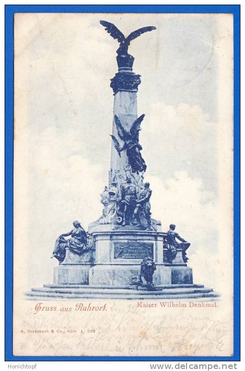 Deutschland; Duisburg Ruhrort; Kaiser Wilhelm Denkmal; 1899 - Duisburg