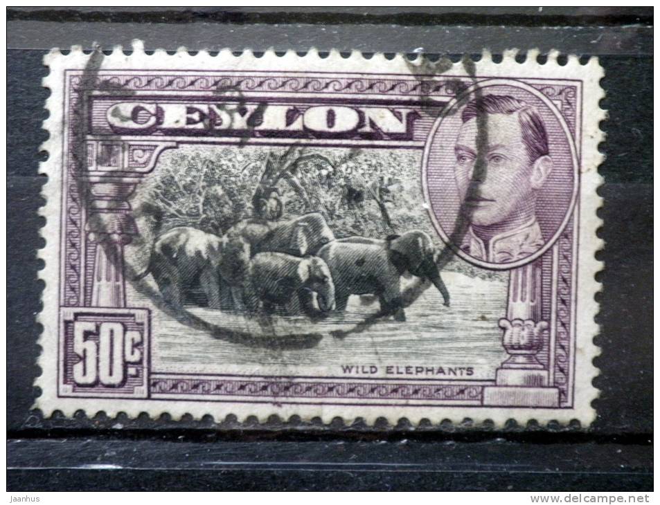 Ceylon - 1938 - Mi.nr.239 D - Used - Native Representations, King George VI - Elephants - Definitives - Ceylon (...-1947)