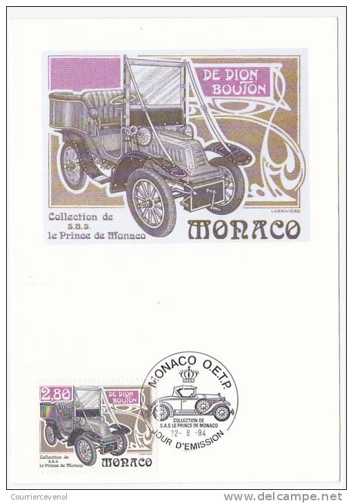 MONACO => Carte Maximum => 2,80 De Dion Bouton (Collection SAS Le Prince De Monaco) - Cartes-Maximum (CM)