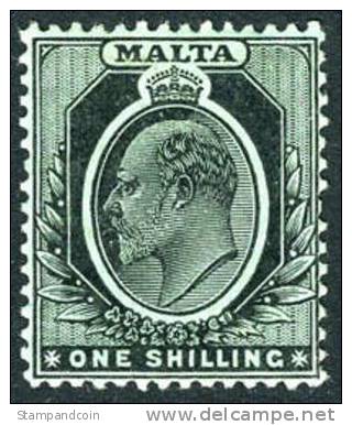 Malta #40 Mint Hinged 1sh King Edward VII From 1904 - Malte (...-1964)