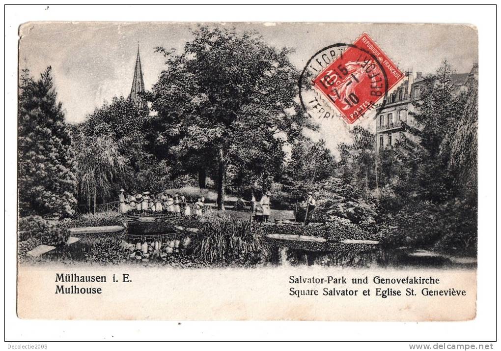 BR36876 Salvator Park Und Genovefakirche  Mulhausen Mulhouse   2 Scans - Muehlhausen