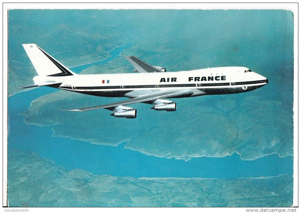 B71400 Boeing 747  Air France  Plane Plan   2 Scans - 1946-....: Moderne