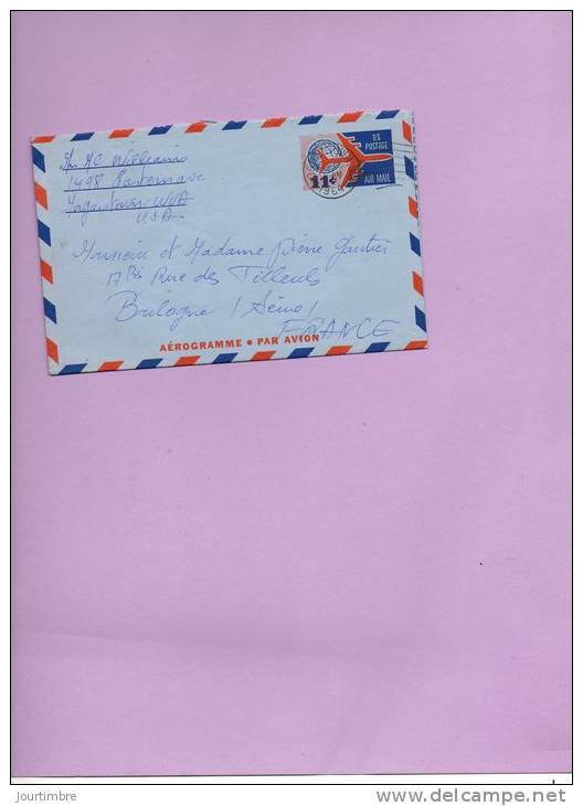 12392 Entier Postal Aérogramme Us Postage 11c Plainfied - 1961-80