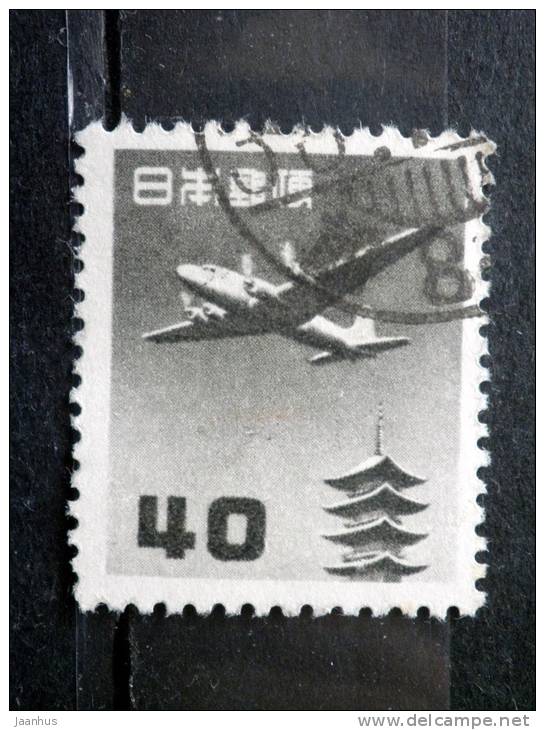 Japan - 1953 - Mi.nr.600 A - Used - Plane Over Pagoda - Definitives - Used Stamps