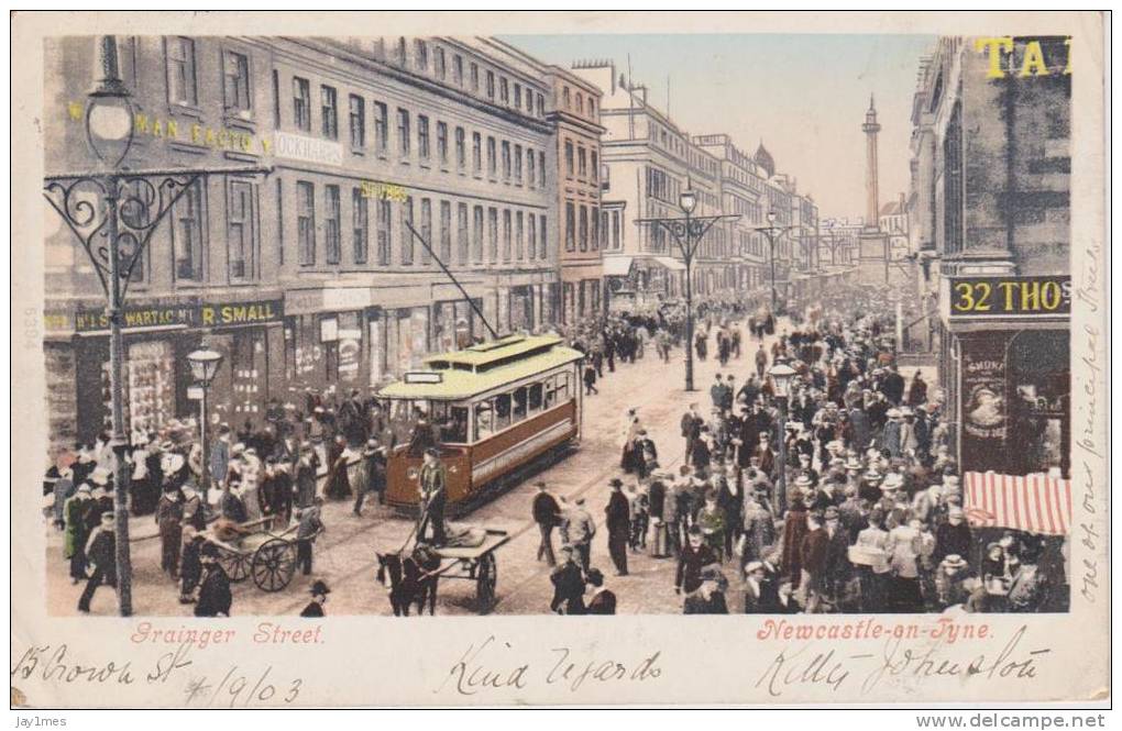 Cpa--vintage-postcard-uk- Newcastle-grainger Street-1903 - Newcastle-upon-Tyne