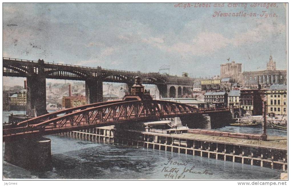 Cpa--vintage-postcard-uk- Newcastle-high Level And Swing Bridges-1903 - Newcastle-upon-Tyne