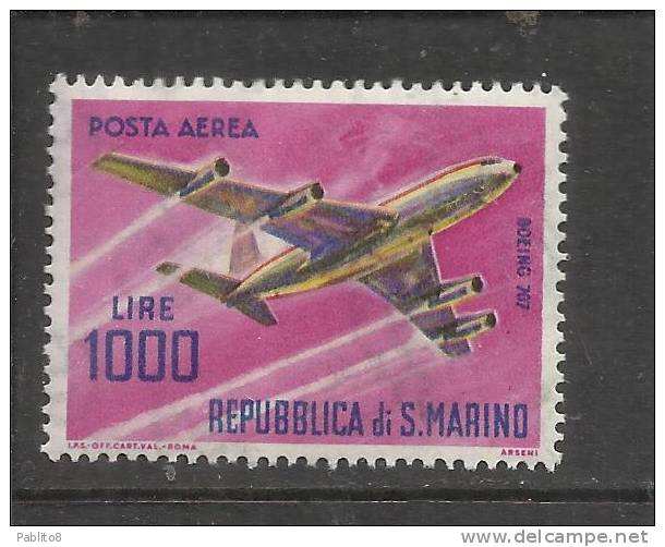 SAN MARINO 1964 AEREO MODERNO MODERN AIR PLANE LIRE 1000 MNH - Luftpost