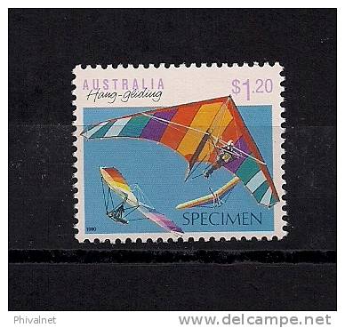 AUSTRALIA, AÑO 1990, YVERT 1182** "SPECIMEN", DEPORTES, ALA DELTA - Abarten Und Kuriositäten